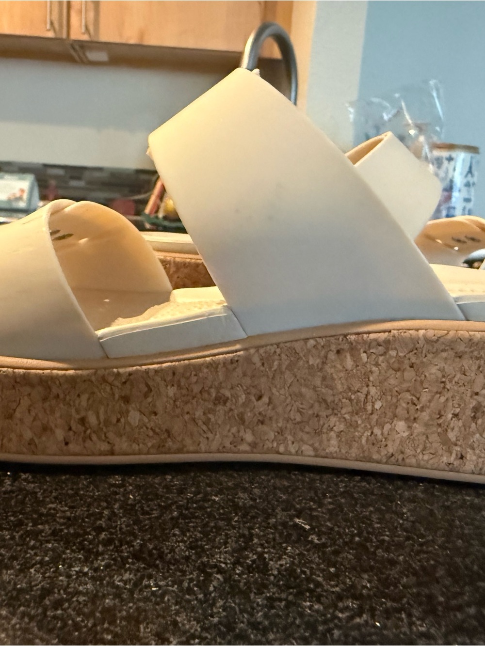 CROCS Women's Cream Double-Buckle Platform Slide Sandals - Picture 3 of 5
